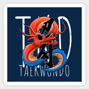 TKD Korean Dragon Yin & Yang Taegeuk Taekwondo Perseverance Sticker